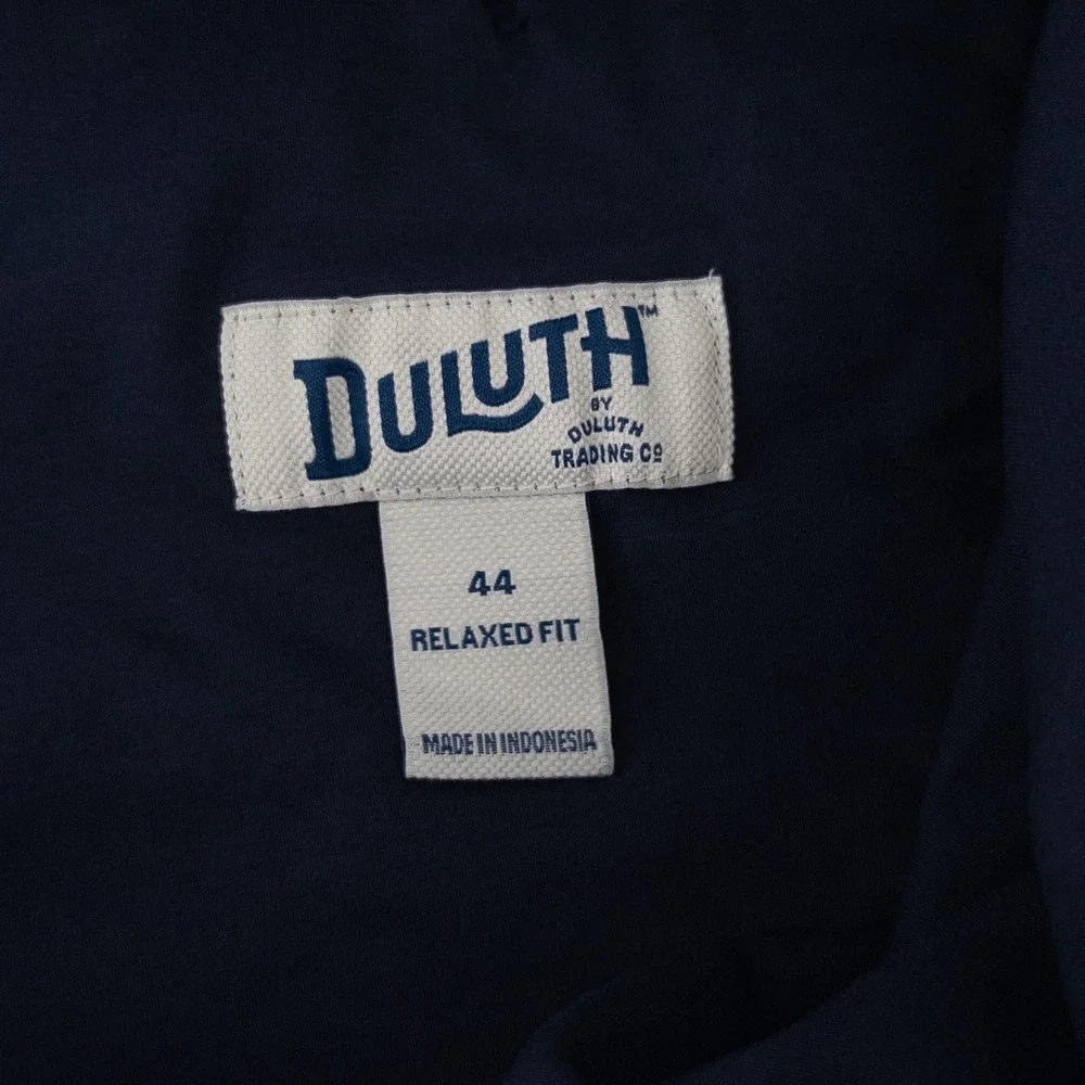 Duluth Trading Co Mens 44 Flex Dry on the Fly Cargo Shorts Navy Blue Relaxed Fit